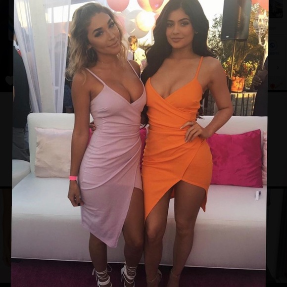 LAURIELL BRIGHT ORANGE WRAP FRONT MIDI DRESS 0 - Picture 3 of 6